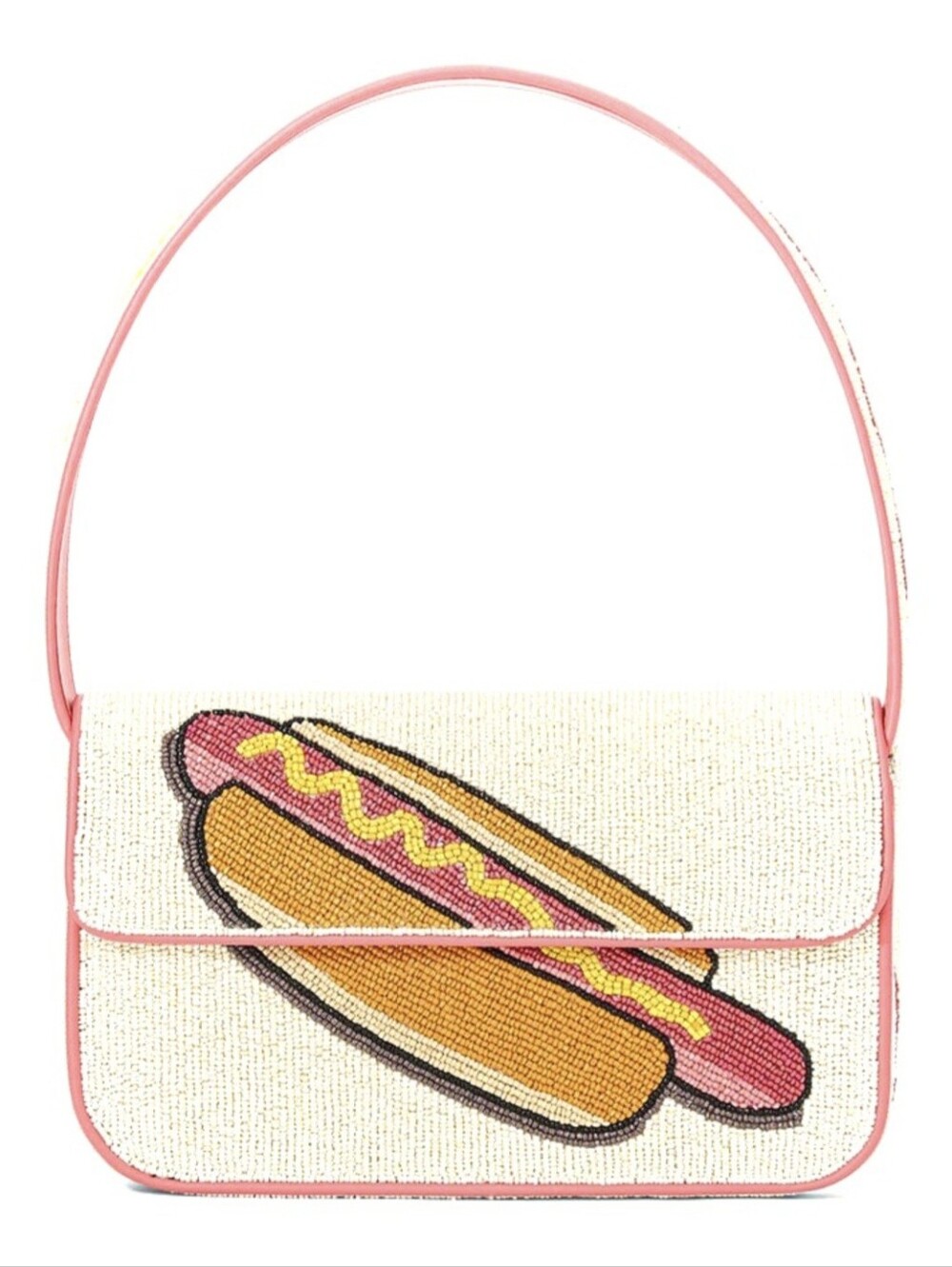 STAUD TOMMY HAND BEADED "DOG DAYS" BAG WITH DUSTBAG  HOTDOG DACHSHUND VIRAL NEW
